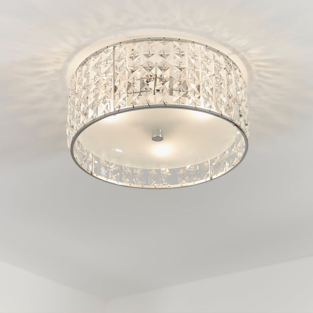 Amos Belfont Bathroom Crystal Flush Ceiling Light –  from Amos Lighting + Home