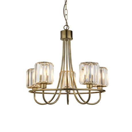 Amos Berenice 5lt Chandelier Antique Brass –  from Amos Lighting + Home