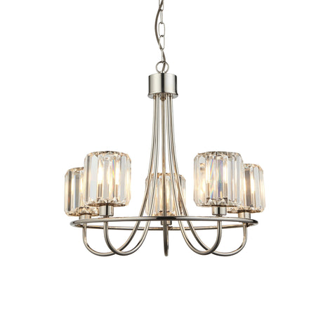 Amos Berenice 5lt Chandelier Bright Nickel –  from Amos Lighting + Home