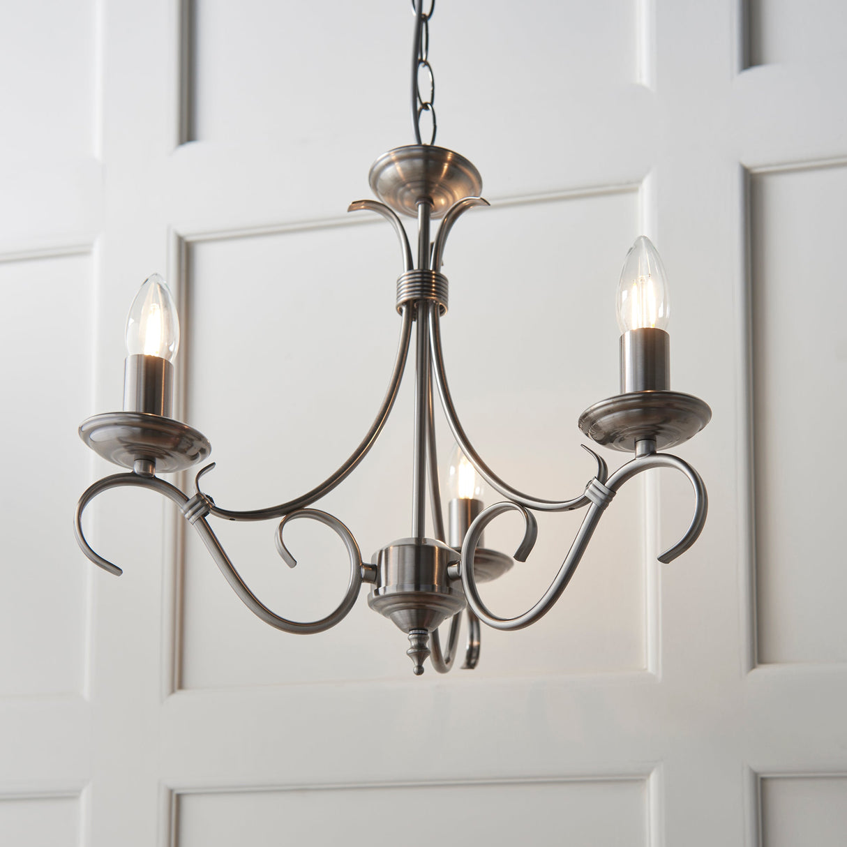 Amos Bernice 3lt Chandelier Antique Silver –  from Amos Lighting + Home