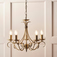 Amos Bernice 5lt Chandelier Antique Brass –  from Amos Lighting + Home