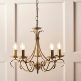 Amos Bernice 5lt Chandelier Antique Brass –  from Amos Lighting + Home