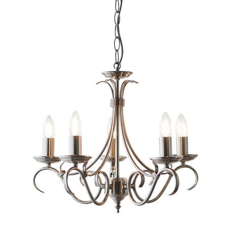 Amos Bernice 5lt Chandelier Antique Silver –  from Amos Lighting + Home