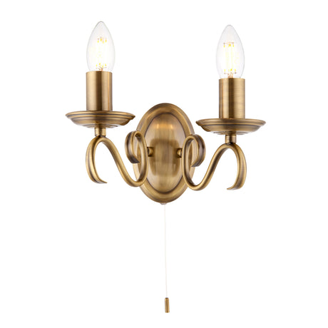 Amos Bernice Twin Wall Light Antique Brass –  from Amos Lighting + Home