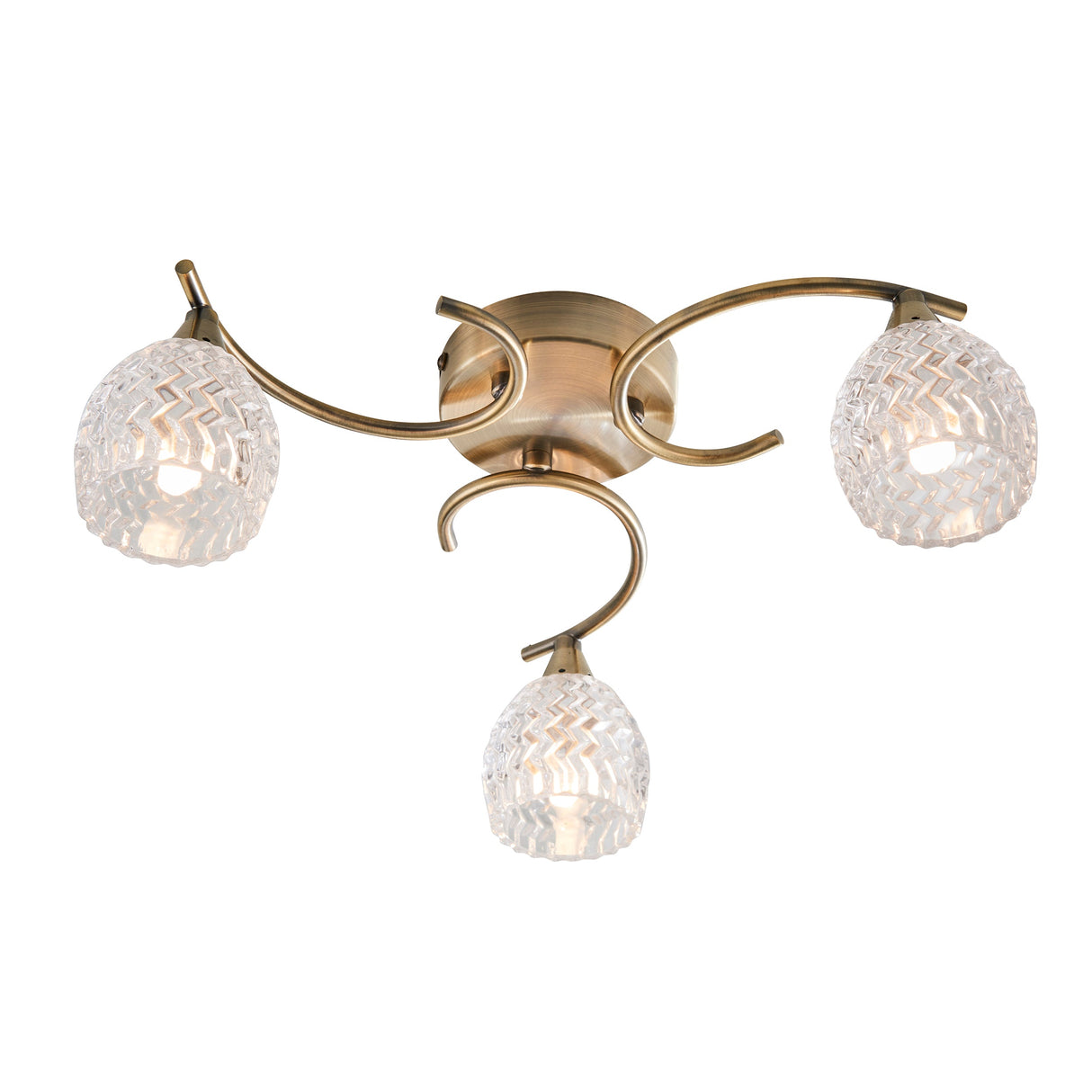 Endon Boyer 3lt Semi flush Antique Brass –  from Amos Lighting + Home