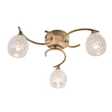 Endon Boyer 3lt Semi flush Antique Brass –  from Amos Lighting + Home