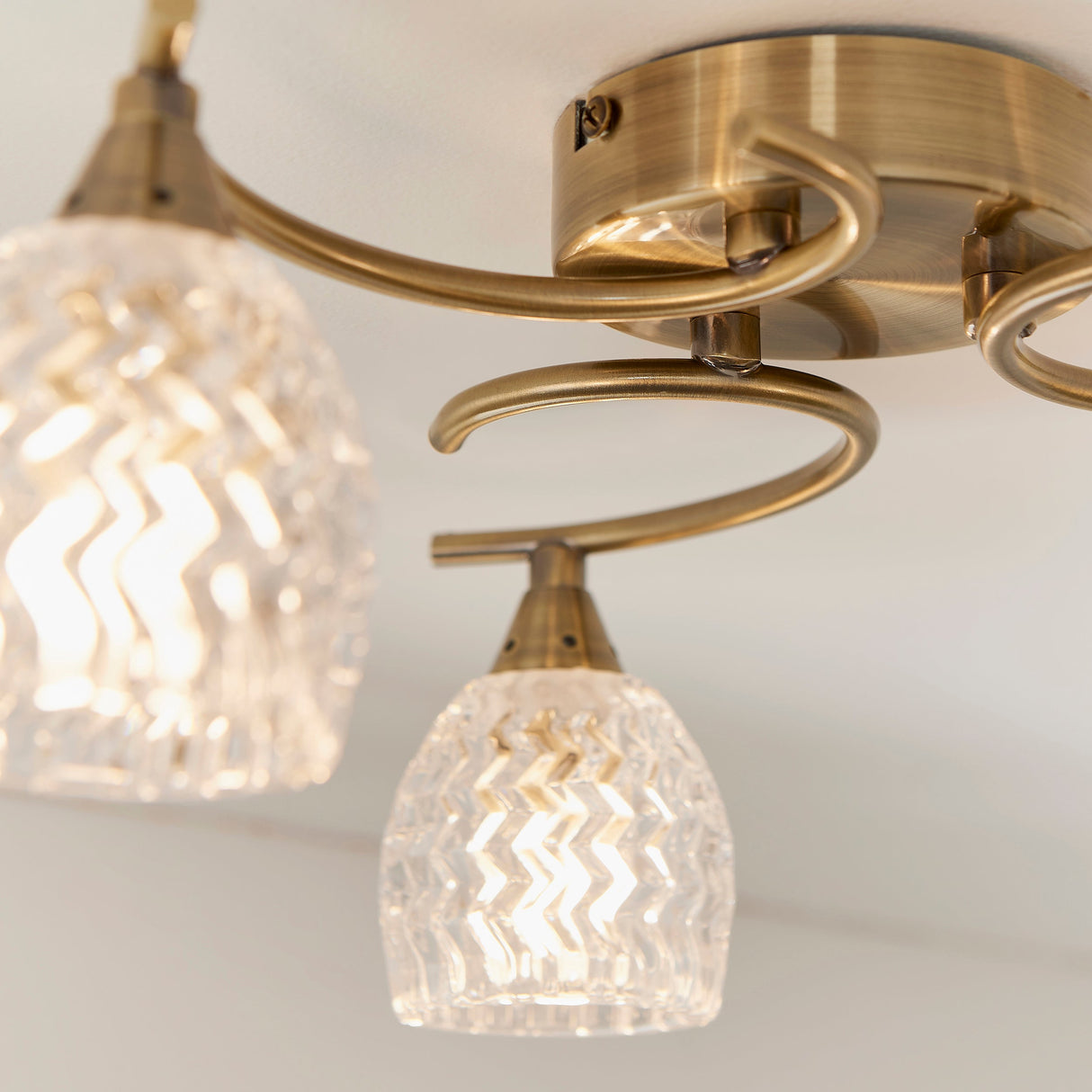 Endon Boyer 3lt Semi flush Antique Brass –  from Amos Lighting + Home