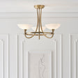 Endon Cagney 3lt Semi flush Chandelier Antique Brass –  from Amos Lighting + Home