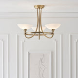 Endon Cagney 3lt Semi flush Chandelier Antique Brass –  from Amos Lighting + Home