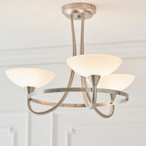 Endon Cagney 3lt Semi flush Chandelier Satin Chrome –  from Amos Lighting + Home