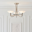 Endon Cagney 3lt Semi flush Chandelier Satin Chrome –  from Amos Lighting + Home