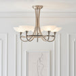 Endon Cagney 5lt Semi flush Chandelier Satin Chrome –  from Amos Lighting + Home