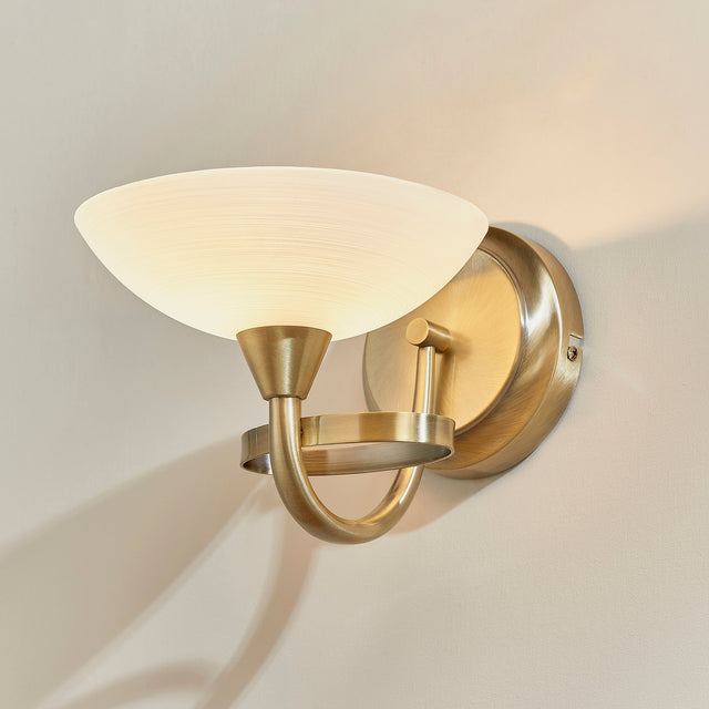 Endon Ruffle Endon Cagney Wall Light Antique Brass – Amos Lighting + Home