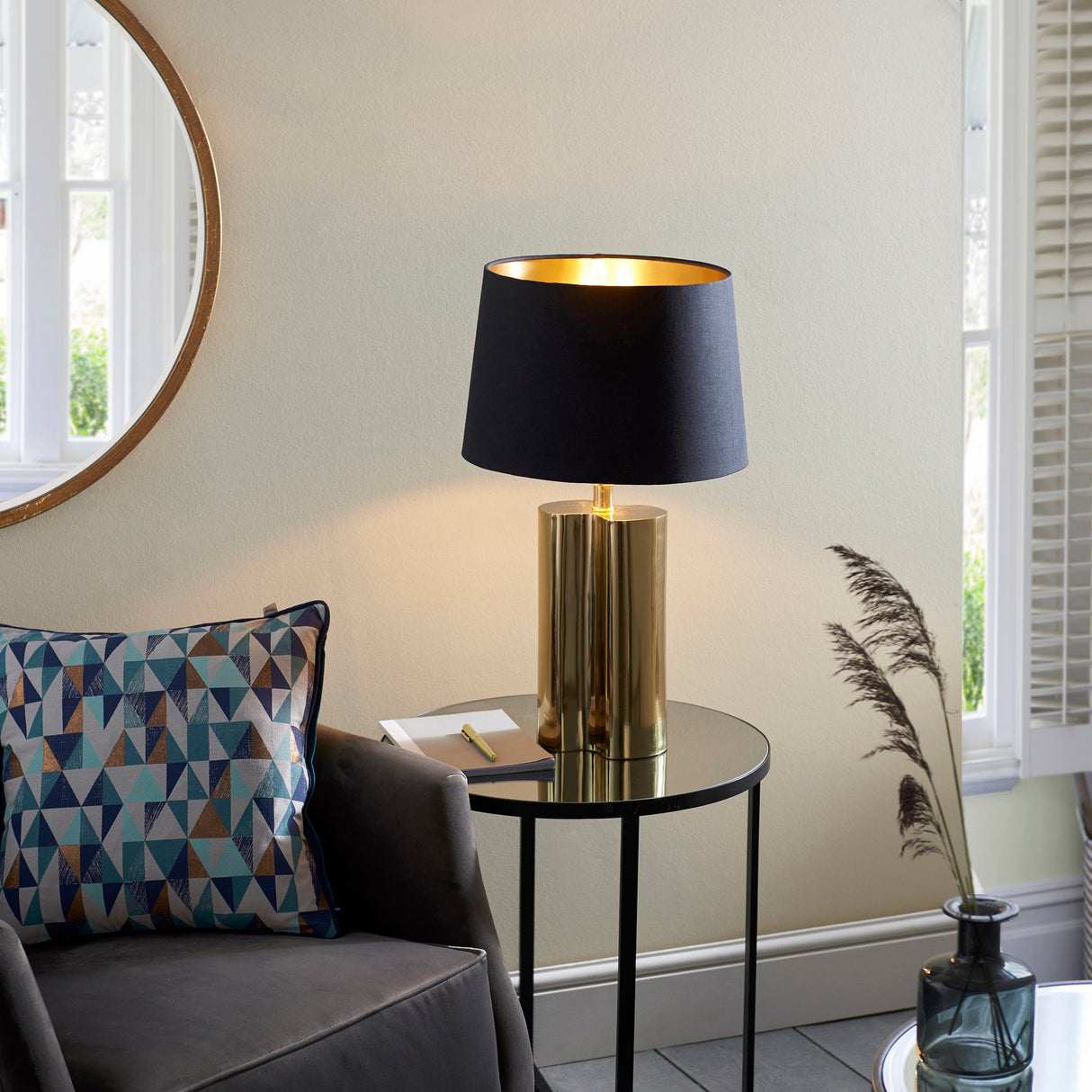 Amos Calan Gold & Black Table Lamp –  from Amos Lighting + Home