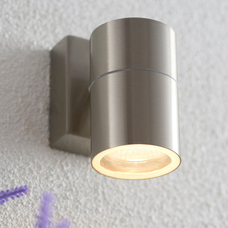 Endon Canon Outdoor Wall Light Stainless Steel –  from Amos Lighting + Home