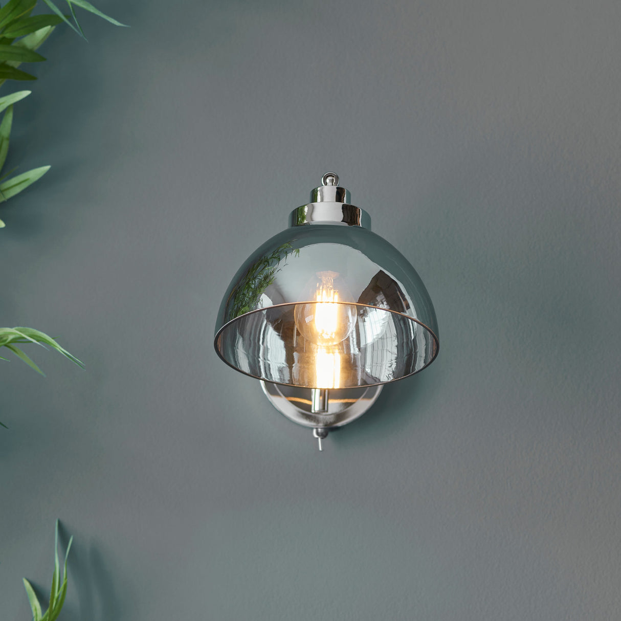 Amos Caspa Nickel & Mirrored Glass Wall Light –  from Amos Lighting + Home