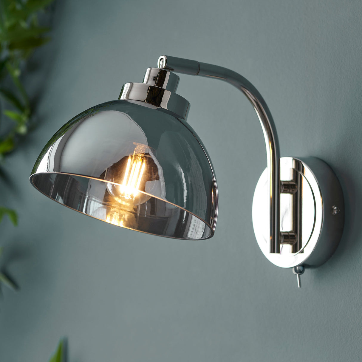 Amos Caspa Nickel & Mirrored Glass Wall Light –  from Amos Lighting + Home