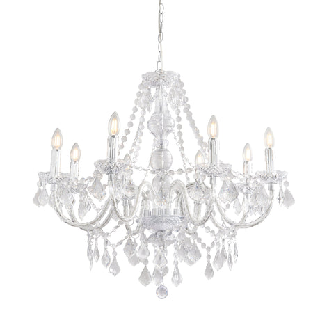 Amos Clarence 8lt Acrylic & Steel Chandelier –  from Amos Lighting + Home