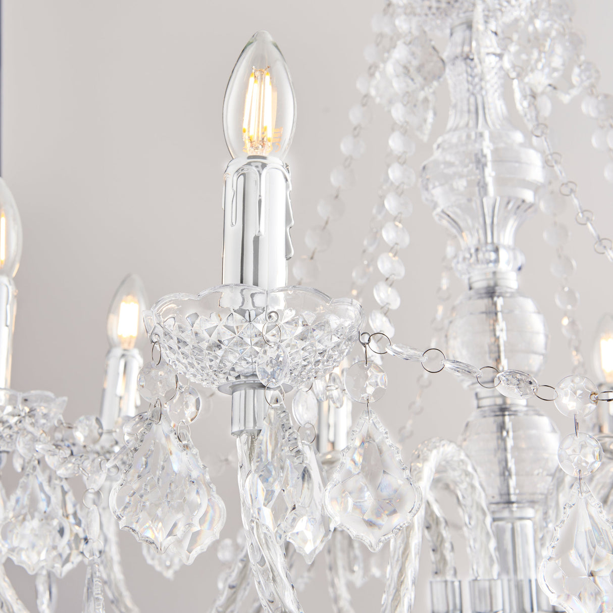 Amos Clarence 8lt Acrylic & Steel Chandelier –  from Amos Lighting + Home