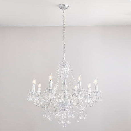 Amos Clarence 8lt Acrylic & Steel Chandelier –  from Amos Lighting + Home