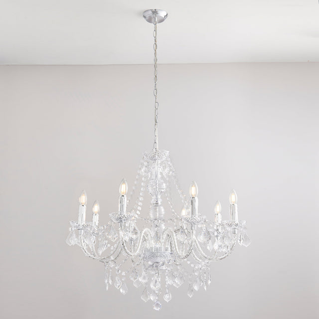 Amos Clarence 8lt Acrylic & Steel Chandelier –  from Amos Lighting + Home