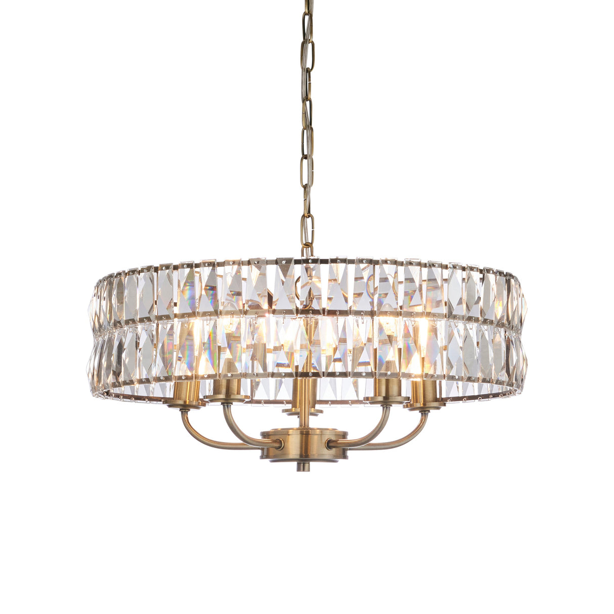 Amos Clifton 5lt Chandelier Antique Brass –  from Amos Lighting + Home