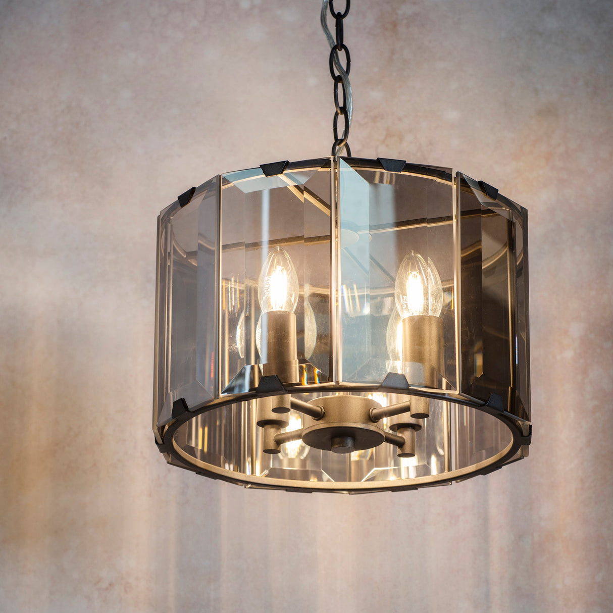 Endon Clooney 4lt Smoked Tinted Glass Chandelier –  from Amos Lighting + Home