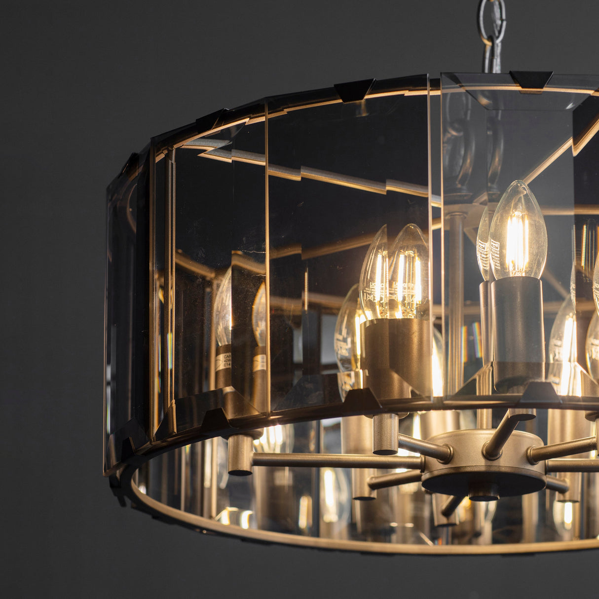 Endon Clooney 8lt Smoked Tinted Glass Chandelier –  from Amos Lighting + Home