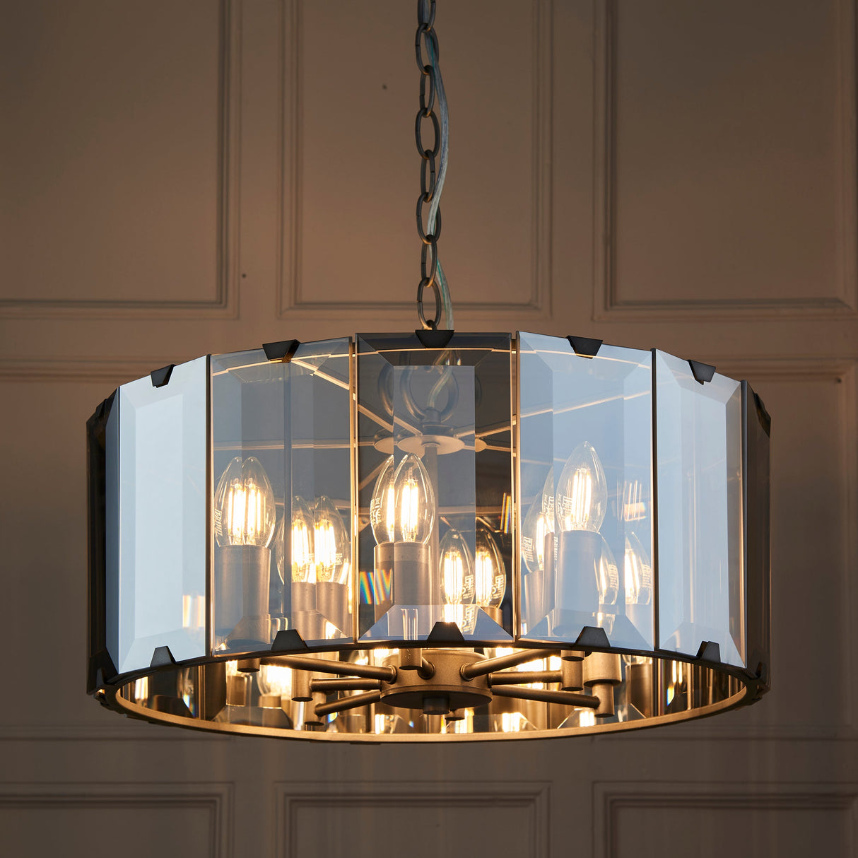 Endon Clooney 8lt Smoked Tinted Glass Chandelier –  from Amos Lighting + Home