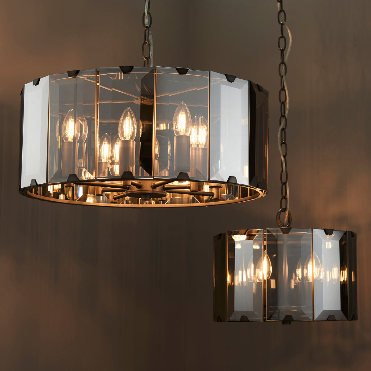 Endon Clooney 8lt Smoked Tinted Glass Chandelier –  from Amos Lighting + Home