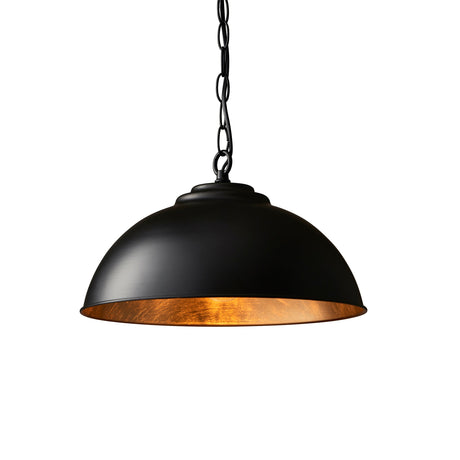 Endon Colman Pendant Black with Gold Leaf –  from Amos Lighting + Home