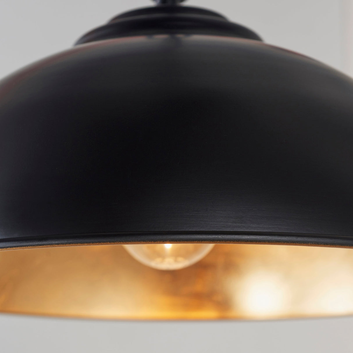 Endon Colman Pendant Black with Gold Leaf –  from Amos Lighting + Home