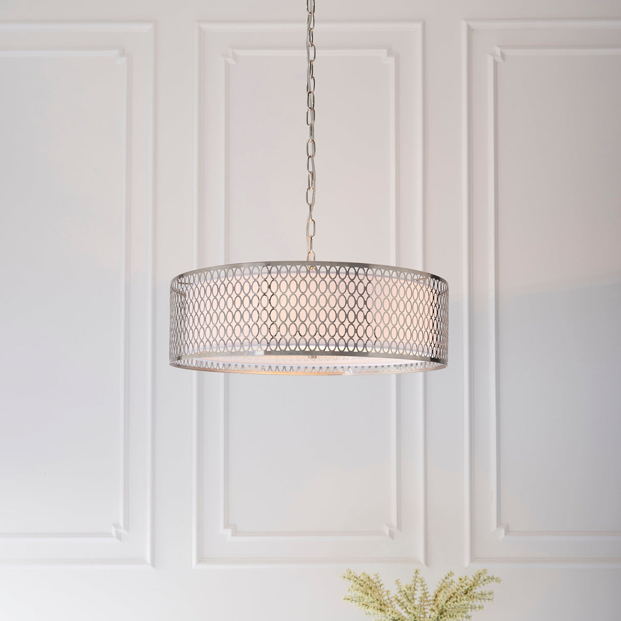 Endon Cordero 3lt Pendant Satin Nickel –  from Amos Lighting + Home