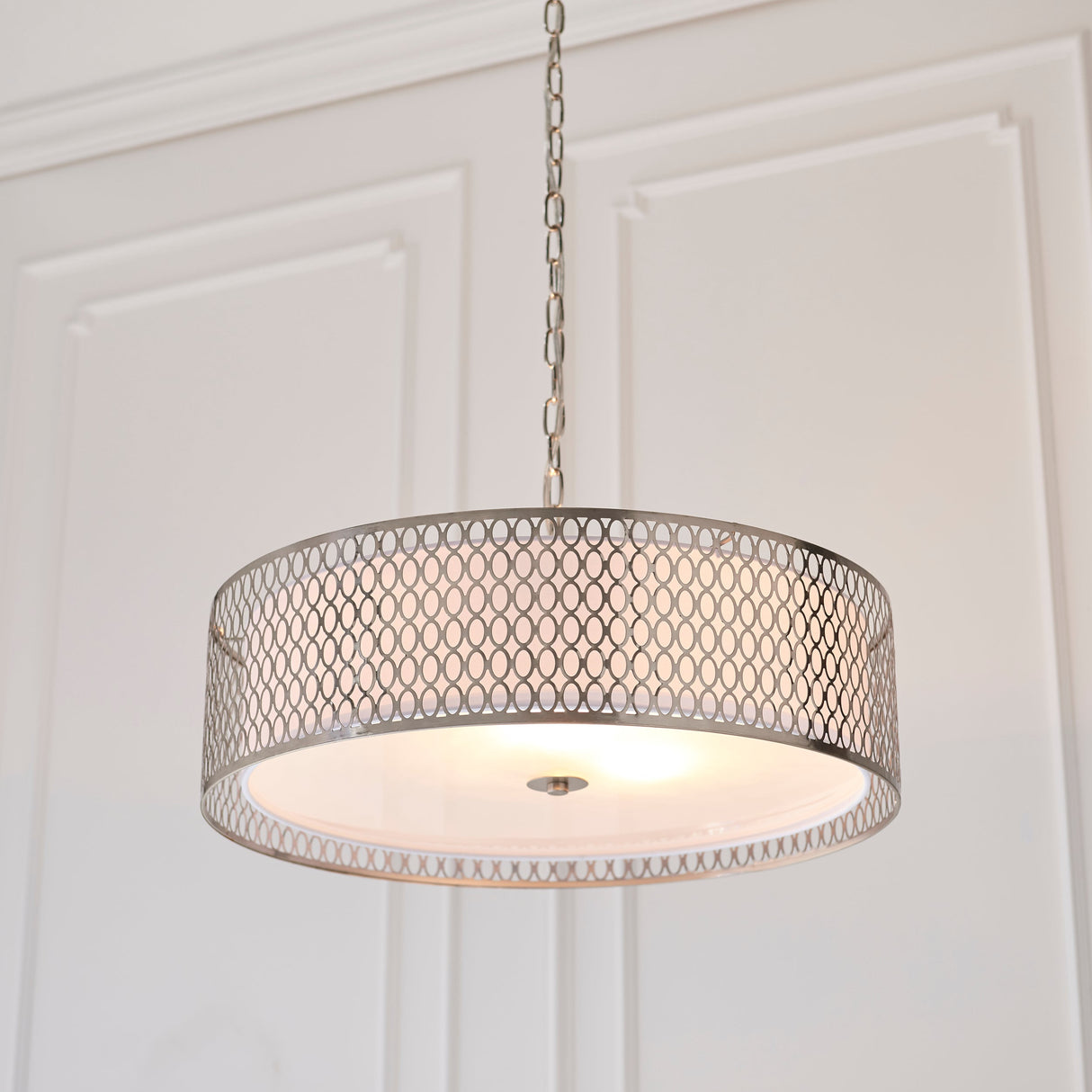 Endon Cordero 3lt Pendant Satin Nickel –  from Amos Lighting + Home