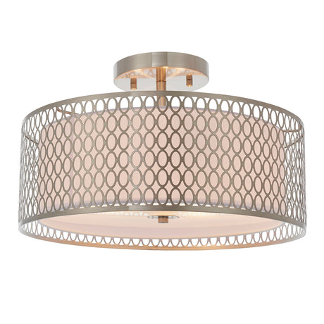 Endon Cordero Flush Ceiling Light Satin Nickel –  from Amos Lighting + Home