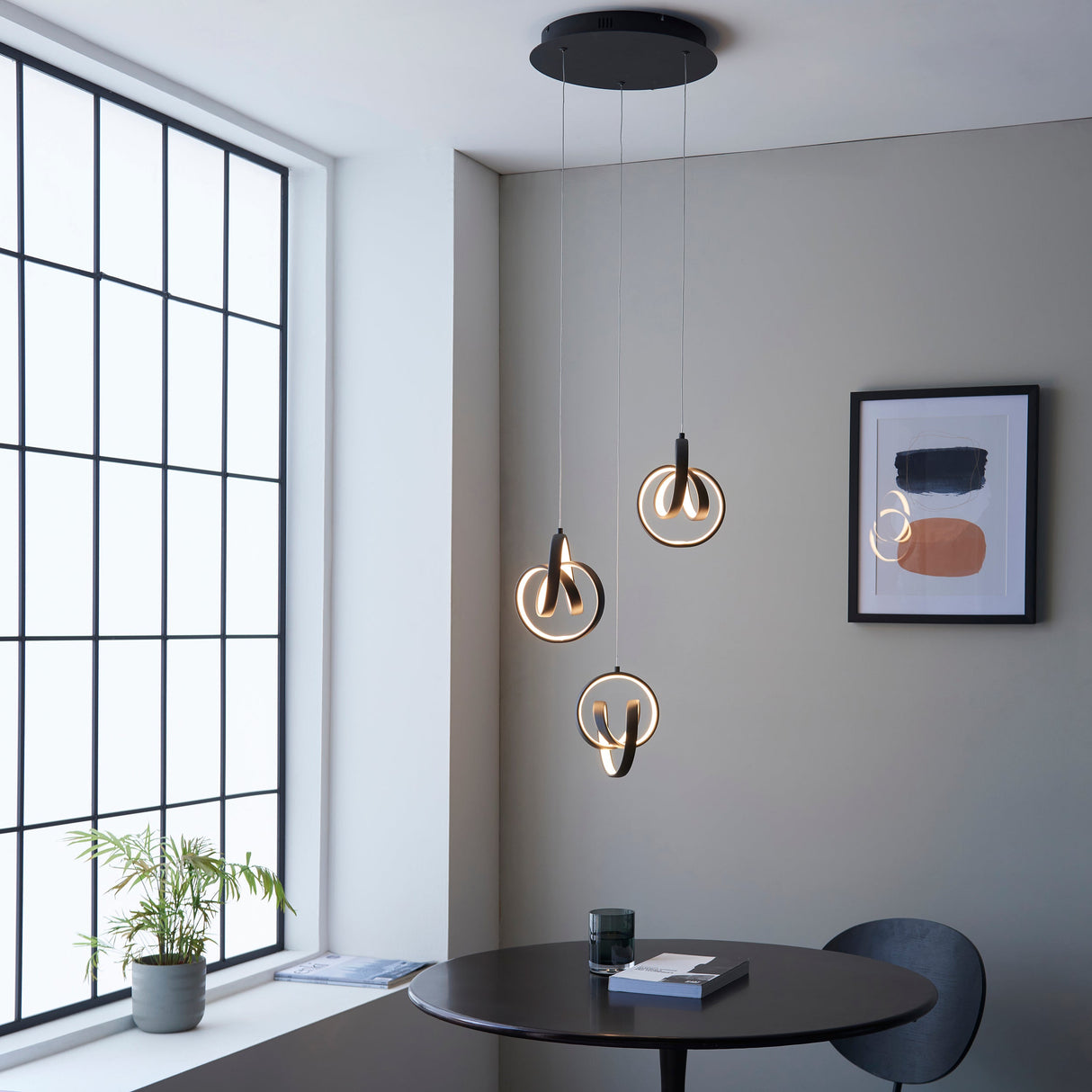 Endon Cosma Black LED 3lt Pendant Cluster –  from Amos Lighting + Home