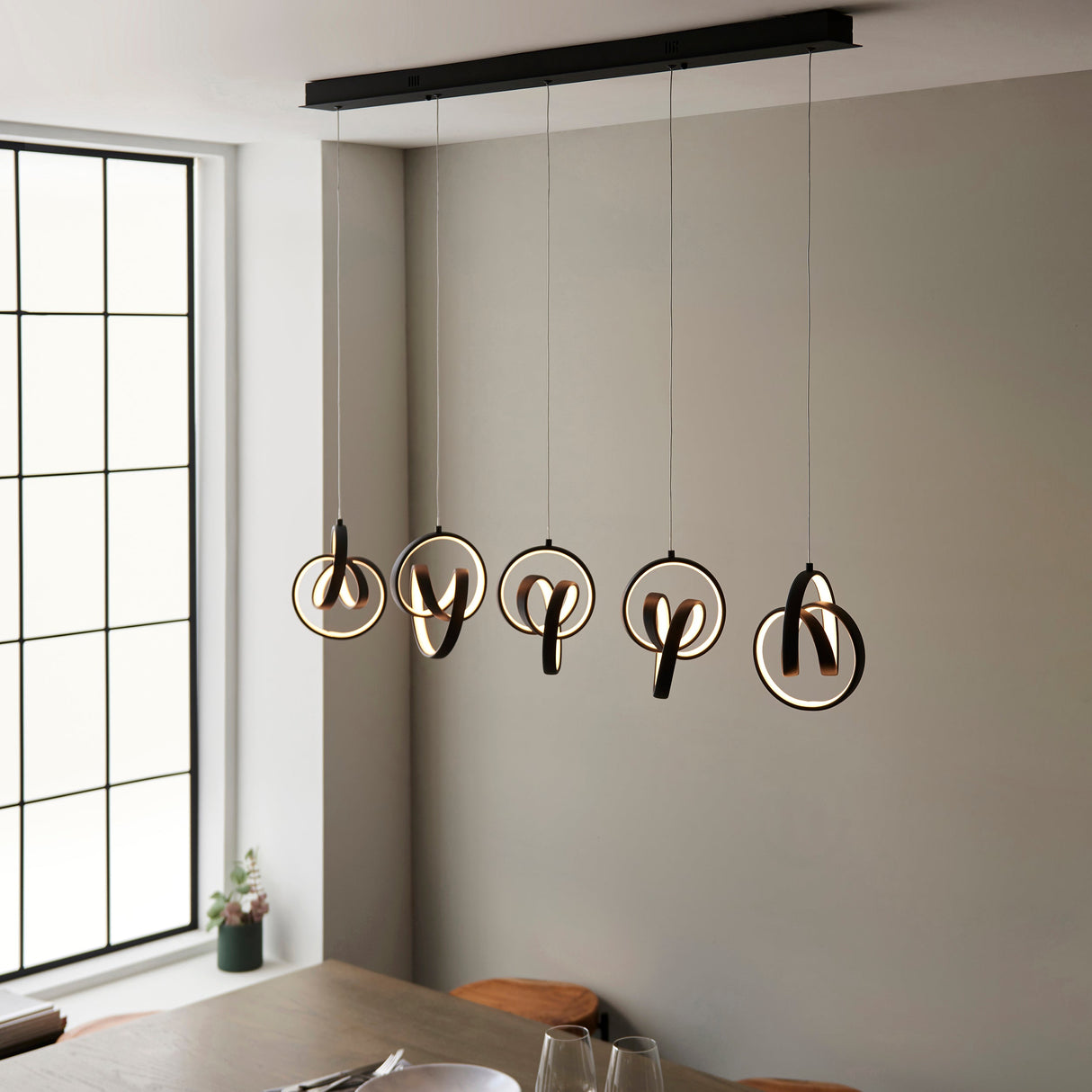 Endon Cosma Black LED 5lt Bar Pendant –  from Amos Lighting + Home