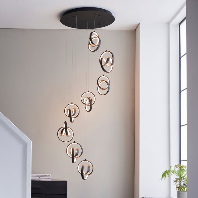 Endon Cosma Black LED 8lt Pendant Cluster –  from Amos Lighting + Home