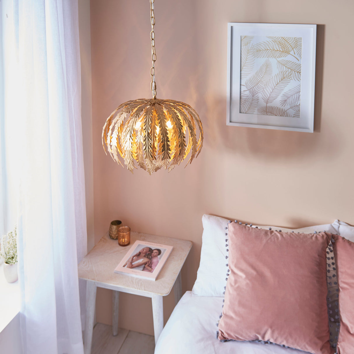 Endon Delphine Pendant Gold Leaf –  from Amos Lighting + Home