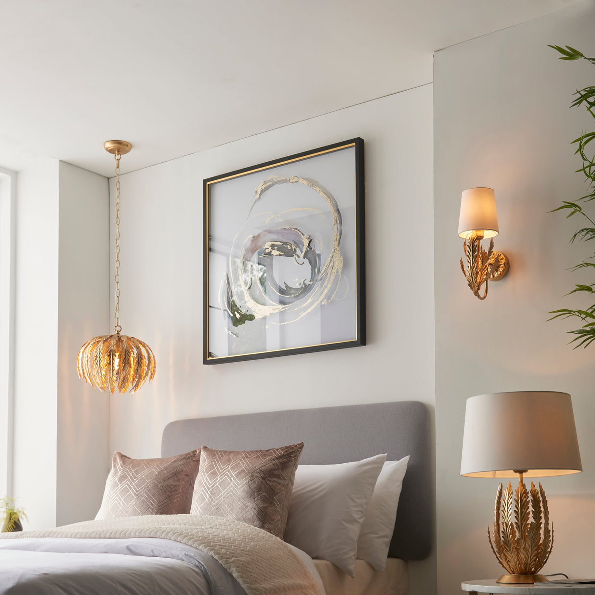 Endon Delphine Wall Light Gold Leaf –  from Amos Lighting + Home