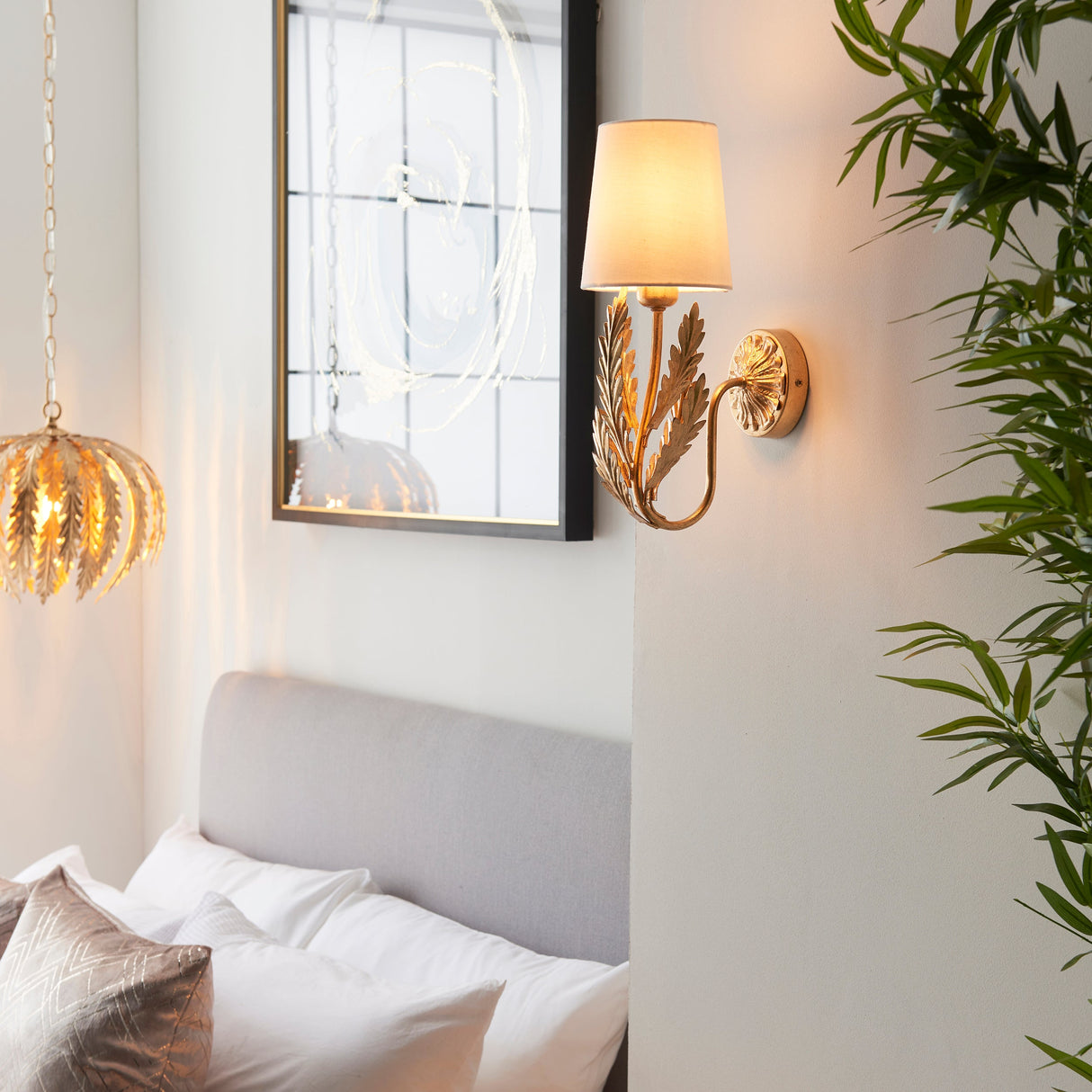 Endon Delphine Wall Light Gold Leaf –  from Amos Lighting + Home