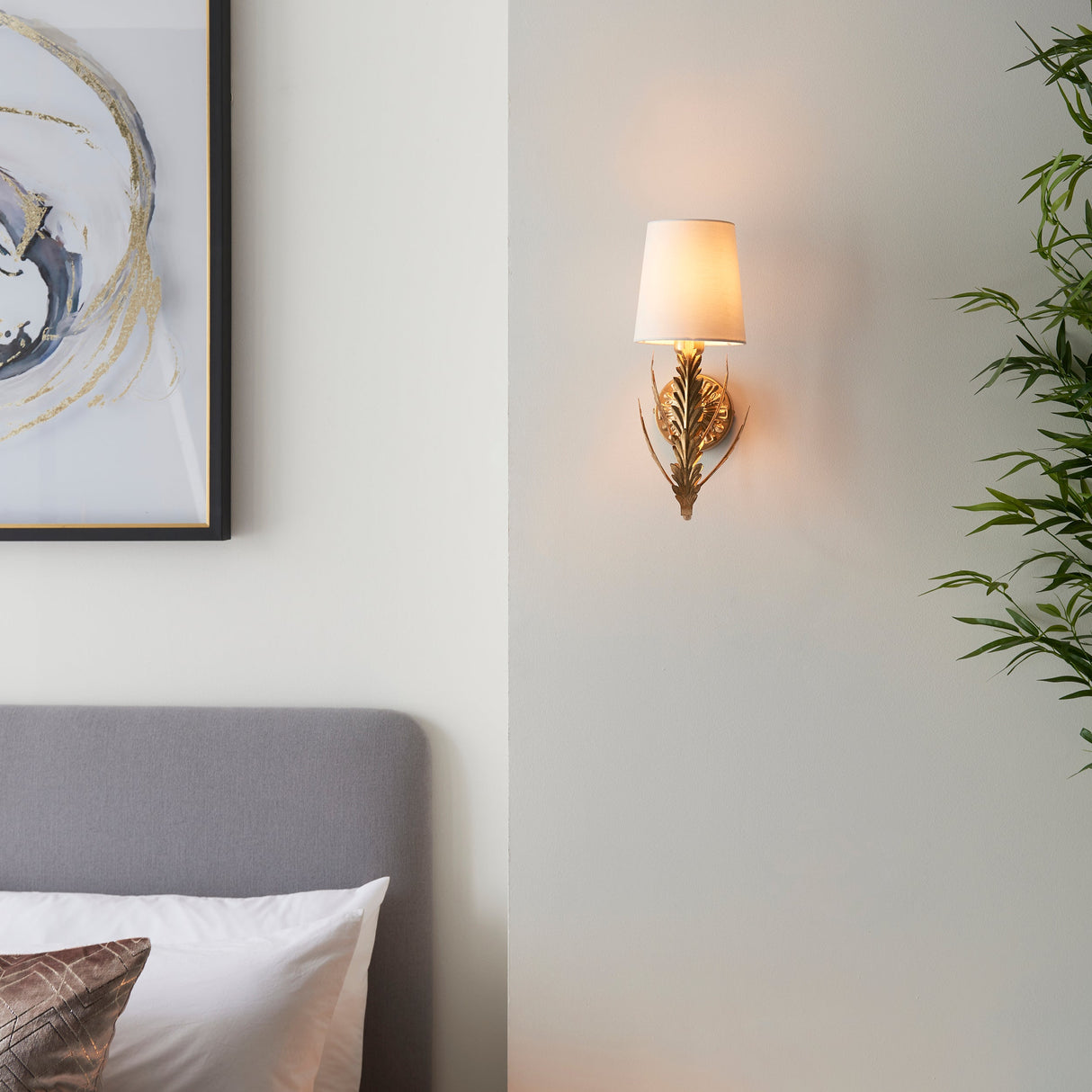 Endon Delphine Wall Light Gold Leaf –  from Amos Lighting + Home