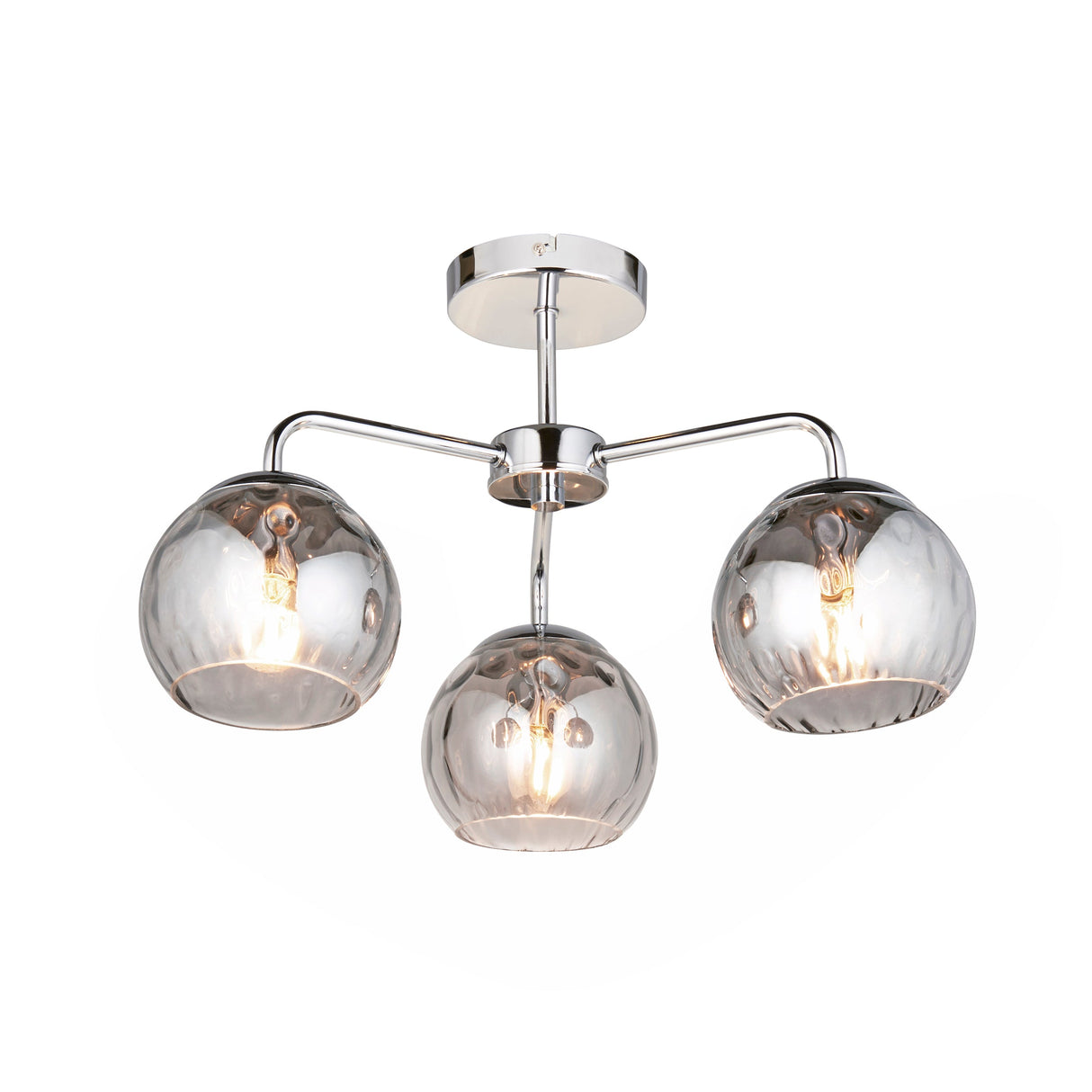 Endon Dimple 3lt Semi flush Smoked Glass –  from Amos Lighting + Home