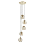 Endon Dimple 5lt Cluster Pendant Satin Brass –  from Amos Lighting + Home