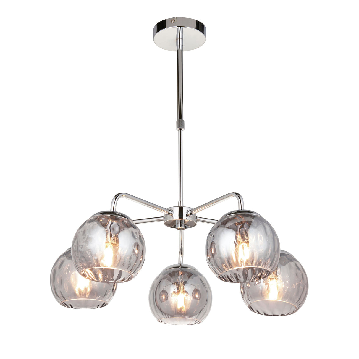 Endon Dimple 5lt Pendant Chandelier Smoked Glass –  from Amos Lighting + Home