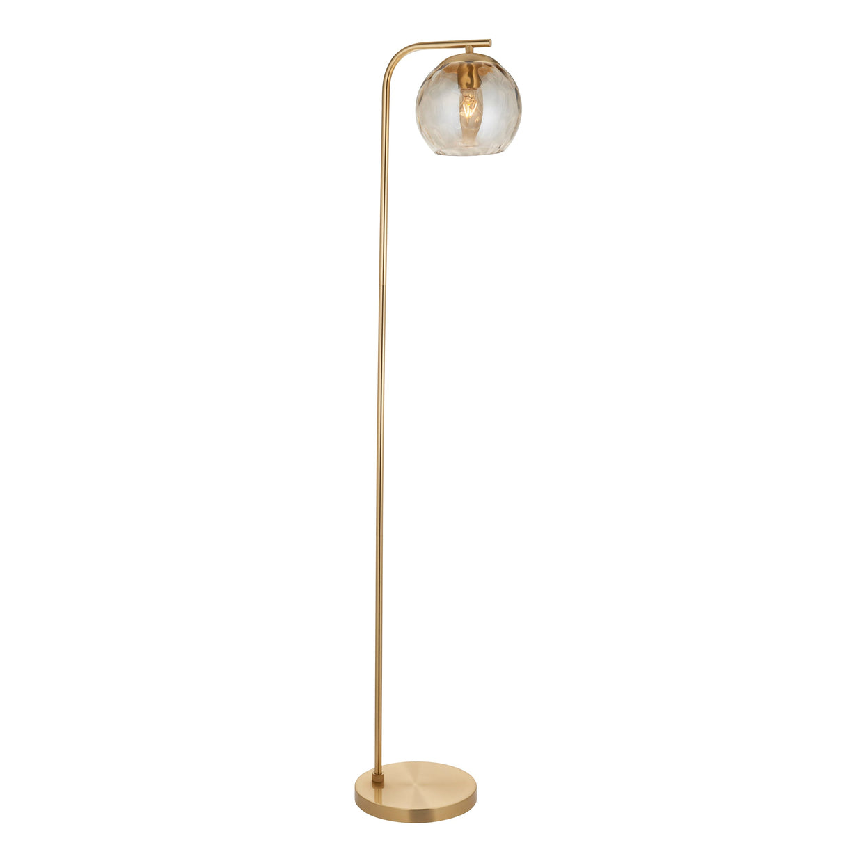 Endon Dimple Single Floor Lamp Satin Brass –  from Amos Lighting + Home