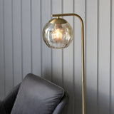 Endon Dimple Single Floor Lamp Satin Brass –  from Amos Lighting + Home