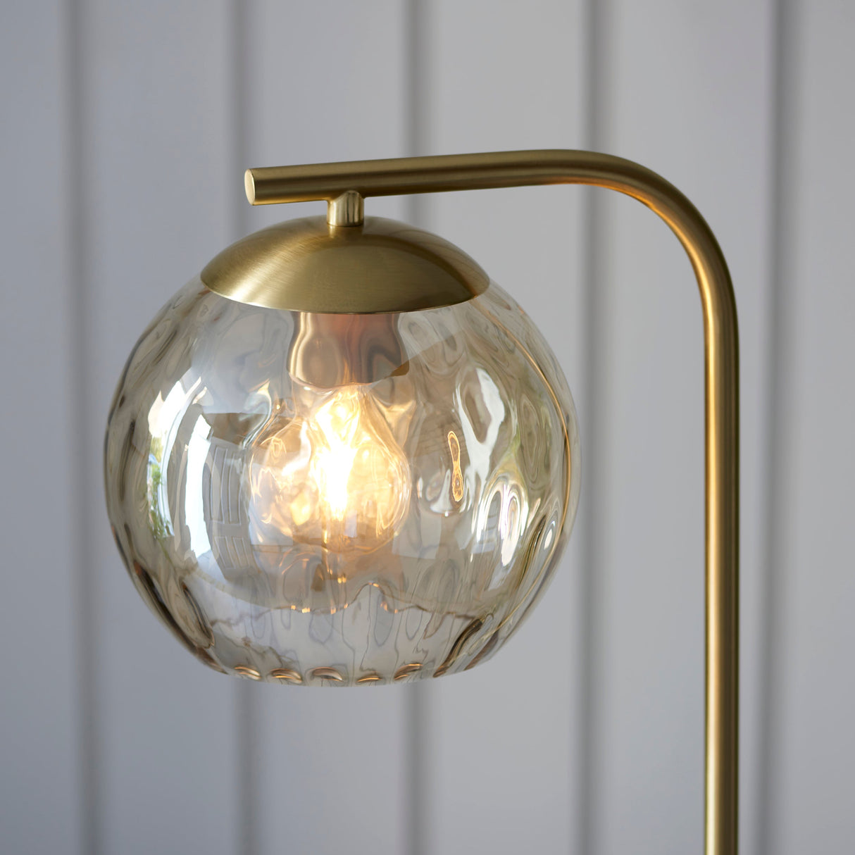 Endon Dimple Single Floor Lamp Satin Brass –  from Amos Lighting + Home