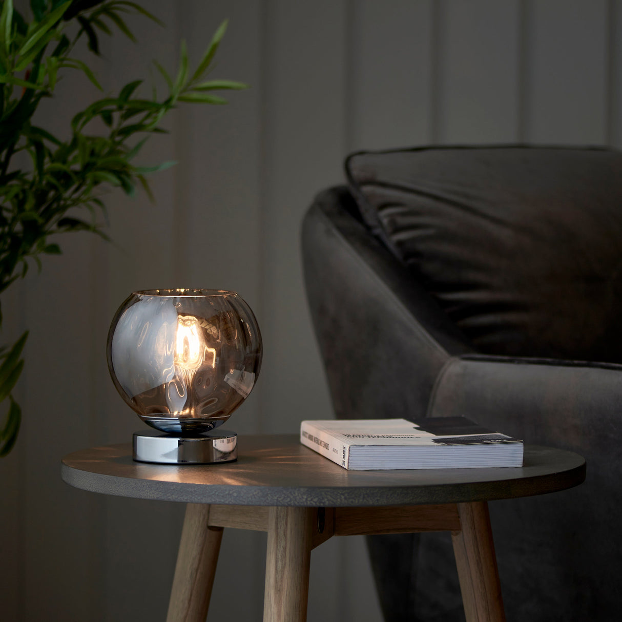 Endon Dimple Table Lamp Smoked Glass –  from Amos Lighting + Home