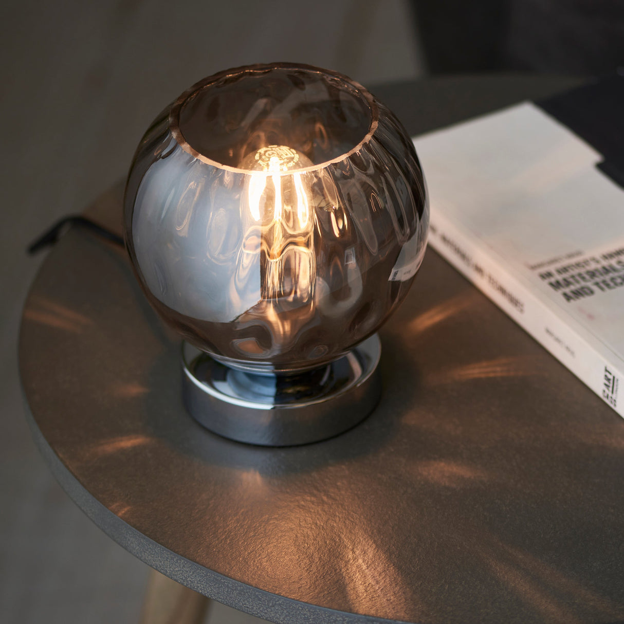 Endon Dimple Table Lamp Smoked Glass –  from Amos Lighting + Home